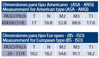 medidas piñon asa 100